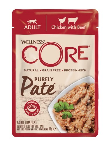 Wellness Core Purely Pate kurczak z wołowiną 8x85g