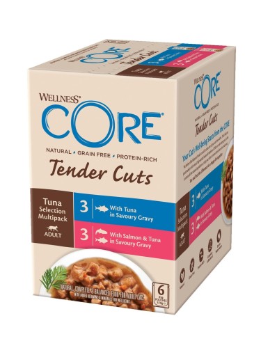 Wellness Core Tender Cuts Multipack tuńczyk i łosoś 6x85g