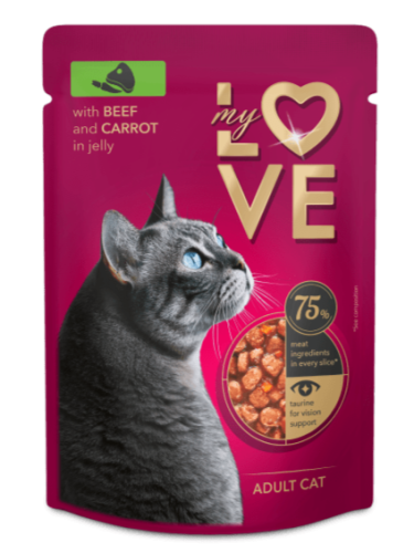 My Love dla kotów Wołowina z marchewką w galaretce 85g