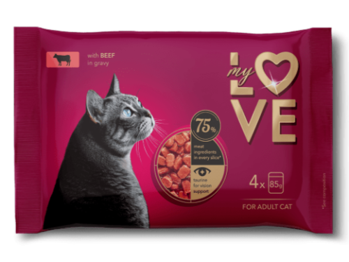 My Love dla kotów Wołowina w sosie 4x85g