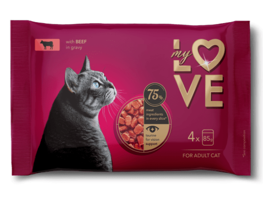My Love dla kotów Wołowina w sosie 4x85g