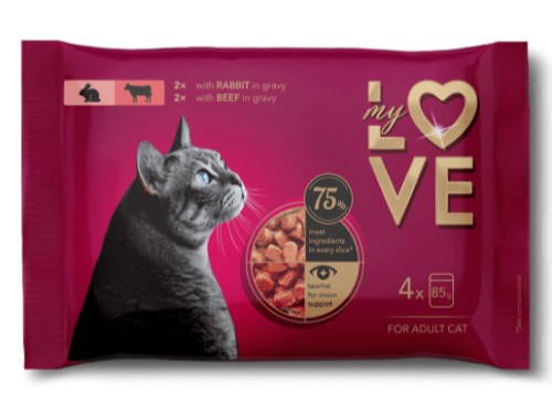 My Love dla kotów Królik i wołowina w sosie 4x85g