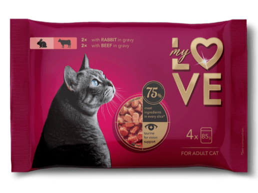 My Love dla kotów Królik i wołowina w sosie 4x85g