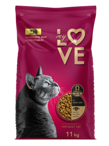 My Love dla kotów Karma z kurczakiem, wołowiną i warzywani 11kg