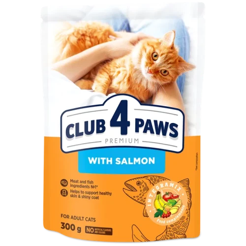 CLUB 4 PAWS PREMIUM dla kotów z łososiem 300g