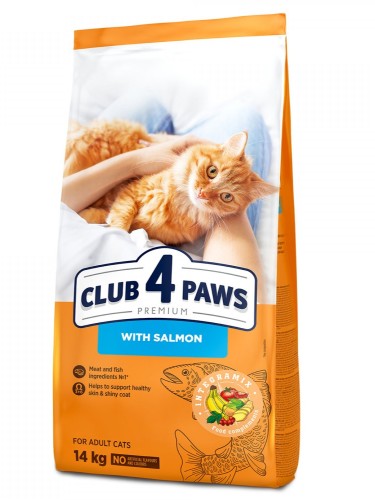 CLUB 4 PAWS PREMIUM dla kotów z łososiem 14kg