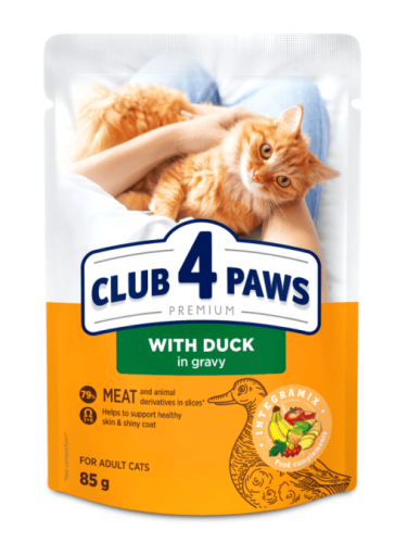 CLUB 4 PAWS PREMIUM dla kotów Kaczka w sosie 85g