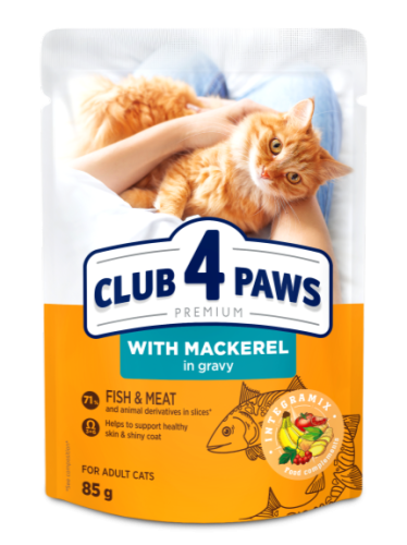 CLUB 4 PAWS PREMIUM dla kotów Makrela w sosie 85g