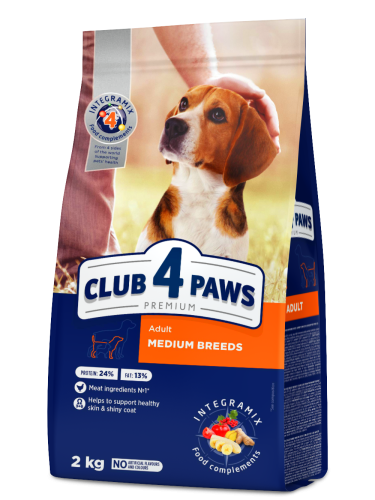 CLUB 4 PAWS PREMIUM dla psów średnich ras z kurczakiem 2kg