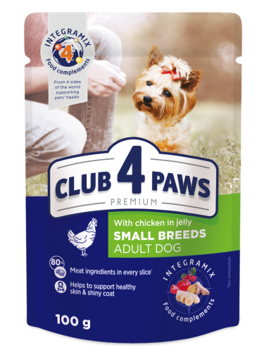 CLUB 4 PAWS PREMIUM dla psów małych ras z kurczakiem 100g