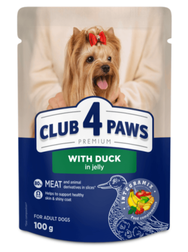 CLUB 4 PAWS PREMIUM dla psów małych ras z kaczką 100g