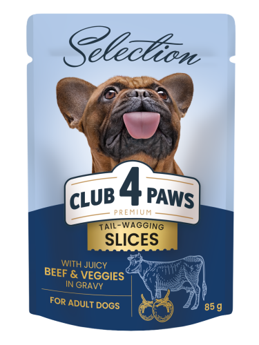 CLUB 4 PAWS Selection Wołowina z warzywami w sosie 85g