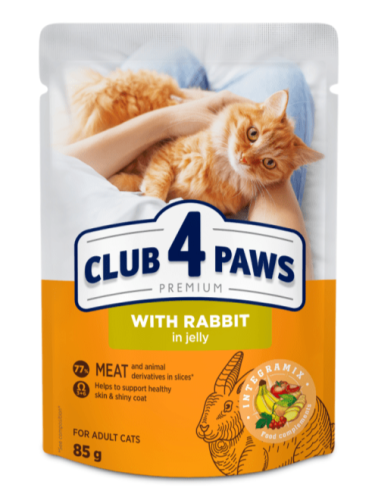 CLUB 4 PAWS PREMIUM dla kotów Królik w galarecie 85g