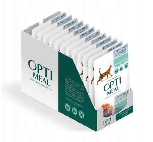 OPTIMEAL dla kotów sterylizowanych Łosoś z jagodą w galarecie 12x85g