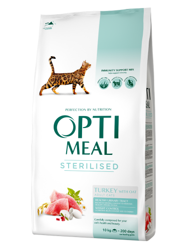 OPTIMEAL dla kotów sterylizowanych Indyk z owsem 10kg