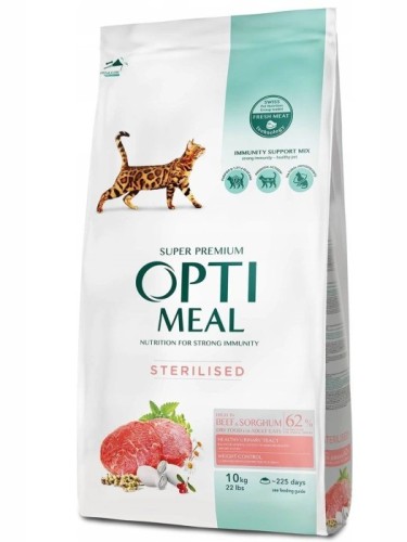 OPTIMEAL dla KOTÓW Sterylizowanych Wołowina i sorgo 10kg