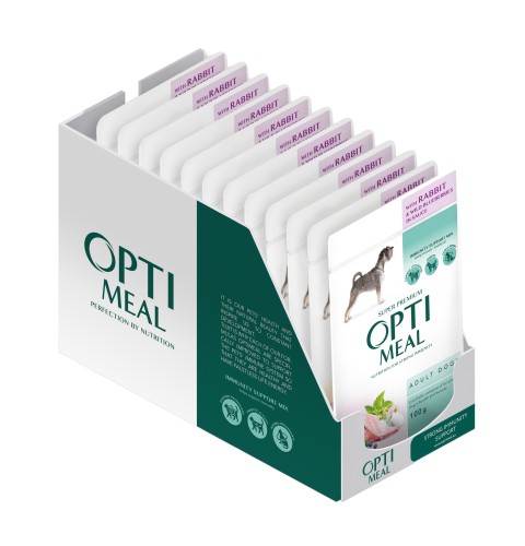 OPTIMEAL dla psów Królik i czarne jagody w sosie 12x100g