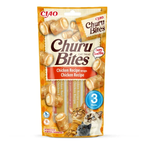 INABA Cat Churu Bites Chicken Recipe Wraps 3x10g Kurczak
