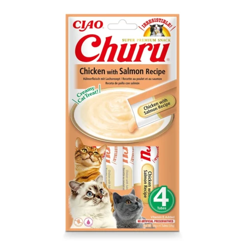 INABA Cat Churu Chicken Salmon Recipe 4x14g Kurczak z łososiem
