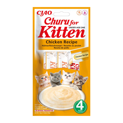 INABA Cat Churu Kitten Chicken Recipe 4x14g