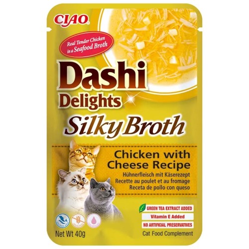 INABA Cat Dashi Delights Silky Broth Chicken & Cheese 40g