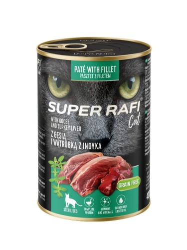 Super Rafi Cat 400g z gęsią i wątróbką z indyka dla kotów sterylizowanych