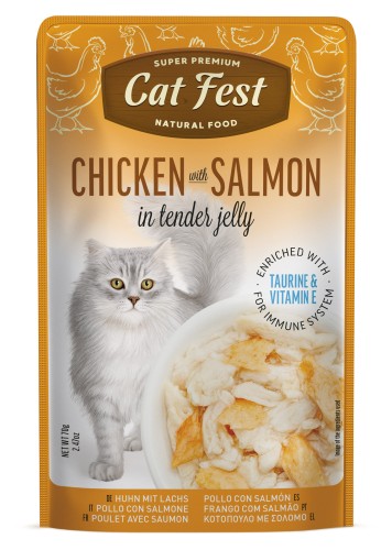 Cat Fest Chicken with Salmon in tender jelly 70g kurczak z łososiem