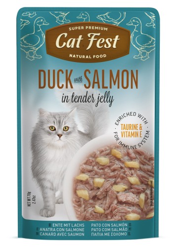 Cat Fest Duck with Salmon in tender jelly 70g kaczka z łososiem