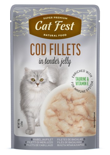 Cat Fest Cod Fillets in tender jelly 70g dorsz