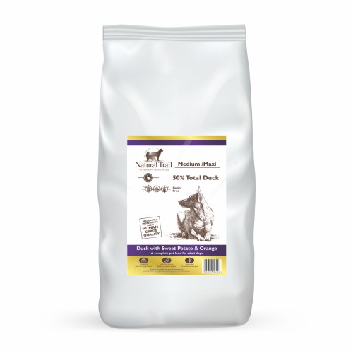 NATURAL TRAIL Medium Maxi Breed Duck 12kg kaczka z pomarańczą