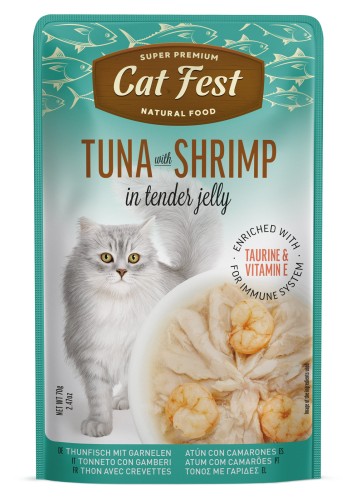 Cat Fest Tuna with Shrimp in tender jelly 70g tuńczyk z krewetkami