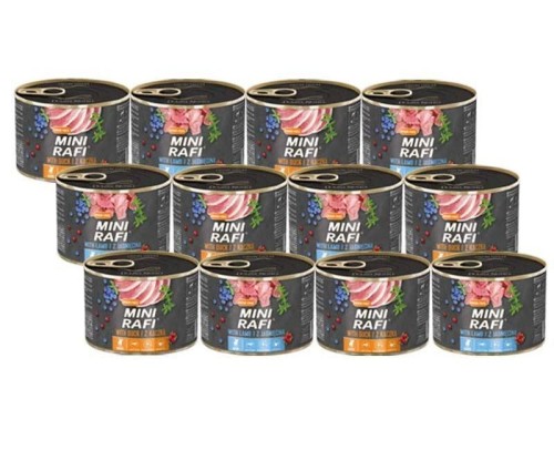 RAFI MINI dla małych ras mix smaków 12x185g