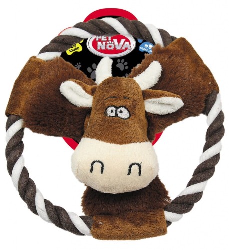 PET NOVA zabawka pluszowa KROWA na sznurze 20cm