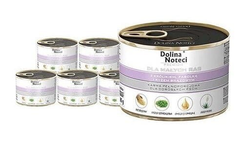 DOLINA NOTECI dla psów małych ras KRÓLIK FASOLKA RYŻ 12x185g 