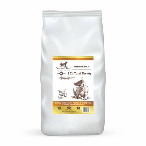 NATURAL TRAIL Medium Maxi Breed Turkey 12kg indyk z batatami