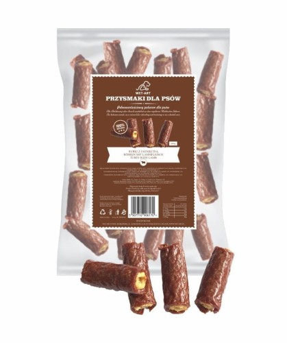 WET-ART Rurki ryżowe z jagnięciną 500g przysmak dla psa
