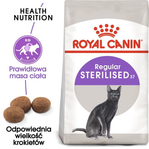 ROYAL CANIN Sterilised 37 2kg koty dorosłe od 1 do 7 roku życia, sterylizowane