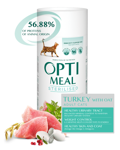 OPTIMEAL dla KOTÓW Sterylizowanych z indykiem i owsem STERILISED 650g+650g