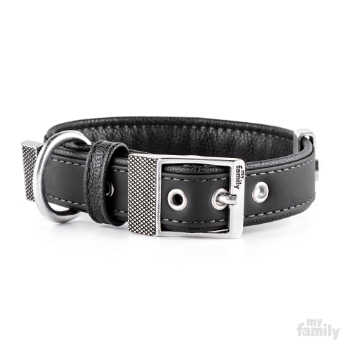 MyFamily BILBAO Obroża EkoSkóra Czarna L+ 1189