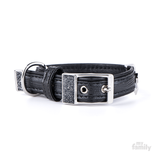 MyFamily SAINT TROPEZ Obroża EkoSkóra Czarna M+ 1093