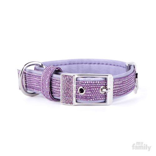 MyFamily SAINT TROPEZ Obroża EkoSkóra Fioletowa M 1102