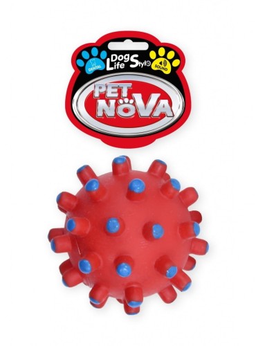 PET NOVA zabawka dla psa PIŁKA jeż czerwona 11cm