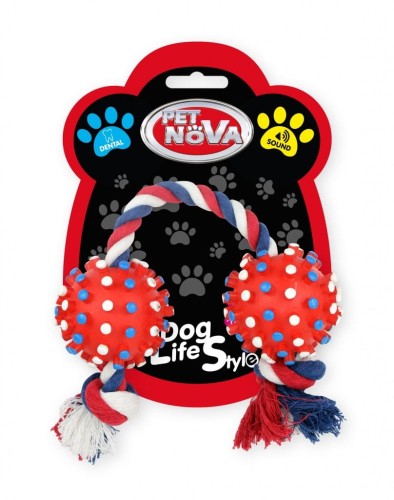 PET NOVA zabawka dla psa PIŁKI na sznurku 50cm