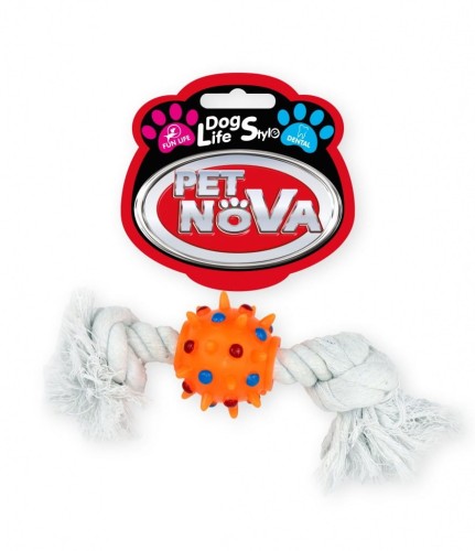 PET NOVA zabawka dla psa PIŁKA na sznurze 25cm